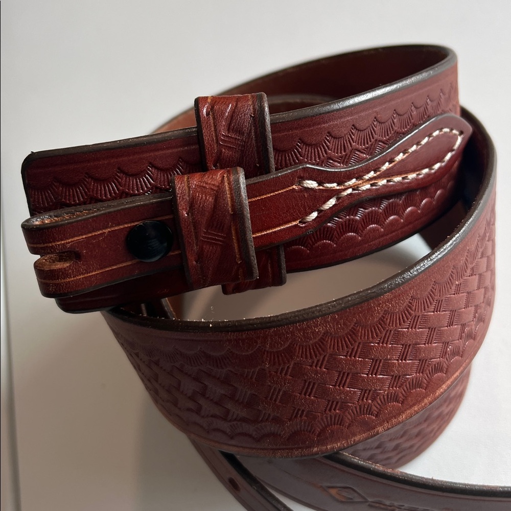Akers - Men's Rich Brown‎ Leather Belt, ranger belt